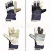 Guantes de palma de cuero para muebles, cuero arcoíris variado, cuero de flor, cuero brillante, herrajes, aceite de construcción, a prueba de pinchazos y a prueba de aceite, trabajo