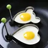 Fornecimento de modelo de omelete de aço inoxidável espesso, molde de ovo pochê, molde de ovo frito em forma de coração, anel criativo para ovo frito