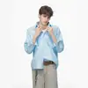 Diretamente do Fabricante, Camisa Xadrez Branca para Homens, Roupa de Baixo Casual para Primavera e Outono, Camisa de Manga Longa Cleanfit para o Trabalho