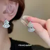 Pendientes de Botón de Flor de Circonita Estilo Minimalista Aguja Plateada Coreanos Ins Elegantes Versátiles Pendientes de Lujo Ligero Pendientes de Gama Alta