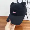 Nueva Gorra de Béisbol con Bordado de Letras y Orejas de Gato Lindas para Mujer, Sombrero de Sol Versátil Suave a la Moda, Gorra de Pico para Hombre
