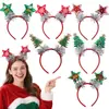 Diadema Decorativa Navideña para Niños, Ambiente de Fiesta Navideña, Accesorios para Fotos, Estrella con Borde Dorado, Diadema de Tira de Color de Árbol de Navidad