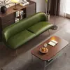 Alquiler apartamento sofá de cuero moderno minimalista sofá largo asiento doble o triple estilo italiano minimalista sofá para apartamento pequeño