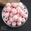 Accesorios de cuentas sueltas de cerámica de sandía pequeña con baño de luz, joyería DIY, cuentas de porcelana de calabaza pequeña, cuentas de cerámica semiacabadas, accesorios para pulseras de cuentas de cerámica