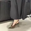 Zapatos de Tacón Alto con Pajarita para Mujer 2025 Primavera y Verano Nuevo Estilo Punta Fina Elegantes Fiesta de Noche Commute al Trabajo Tacones de Aguja Negros Bajos