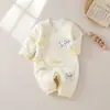 Mameluco para bebé para otoño e invierno, mameluco sin costuras de manga larga, conjunto cálido acolchado de mariposa para recién nacido, ropa para recién nacido