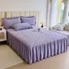 Funda de falda de cama de terciopelo de leche de invierno, modelo nuevo 2023, cubierta de colchón de felpa con falda, cubierta de cama que oculta imperfecciones, estilo de falda de cama para mujer
