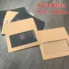 Funda de Papel Kraft Sobre para Postal Personalizado Caja de Cartón Negra Funda de Cartón Funda para Tarjeta con Recorte Ventana en Blanco Caja para Fotos