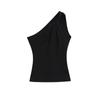 25 Nuevo Estilo Verano Puro Deseo Asimétrico Hombro Caído Top Retorcido Femenino Sexy Delgado Sexy Hombros Descubiertos Camiseta Sin Mangas Espalda