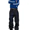 Calças Largas de Cintura Alta com Pernas Retas Versáteis para o Dia a Dia, Jeans Lavados Retro Tendência da Moda Casual Estilosa para Mulheres e Homens
