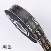 Fita de poliéster com laço de flor LOVE bronzeada de 2,5 cm, fita com letras em inglês, decoração de bolo e presente