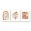 Pintura em Tela Sem Moldura Geométrica Floral Nórdica Mais Vendida no Exterior da Amazon Triptych em Aquarela Morandi Pintura Decorativa