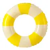 Flotador inflable transparente de estilo minimalista con rayas blancas, engrosado y equipado con asas de seguridad, perfecto para las vacaciones.