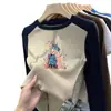 Camada Base de Fleece para Meninas Estilo Outono/Inverno 2026 Cor Blocada Infantil Manga Longa Top Interno para Crianças em Idade Escolar Camiseta Quente