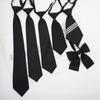 Gravata JK Feminina Estilo Coreano Estilo College Japonês Masculina Estudante Sem Nós Preto Longa e Curta Acessórios para Uniforme Escolar