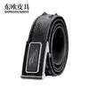 Cinturón de Piel de Hueso de Cocodrilo para Hombre Hebilla Automática de Acero Inoxidable con Guepardo Cinturón de Piel Genuina Casual de Negocios Ropa Interior Cinturón para Pantalones