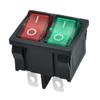 Interruptor de Seis Pines y Tres Velocidades con Forma de Barco Kcd1 Rojo y Verde Doble Impresión Oi con Luz Kc Certificado Coreano Botón Eléctrico de Alimentación