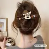 2026 Novo Elegante Presilha de Garra Grande Pelúcia Retro Presilha de Cabelo para Nuca Flor Bico de Pato Presilha de Cabelo para Mulheres