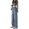 Nuevos jeans de mezclilla para hombre y mujer, estilo americano retro moderno, pantalones rectos desgastados, jeans casuales de pierna ancha de alta costura para primavera/verano