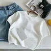 Camiseta de Verão Malha Fresca Leve Manga Curta Estilo Old Money Unissex para Crianças, Respirável, Estilosa, Ponto de Cruz