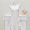 Nueva camisola de seda helada estilo francés para mujer, con ribete de encaje, bordes con volantes y copas incorporadas, creando un look puro y seductor, pero sexy, para el verano