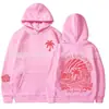 Vendas Diretas Transfronteiriças Verão Novo Estilo Americano Lavado Personalizado Estampado Moletom com Capuz de Manga Longa Tendência Japonesa Tops de Alta Qualidade