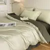 Juego de ropa de cama de lujo de cuatro piezas de algodón de fibra larga de 80 hilos, sábana bajera 100% algodón, funda de edredón bordada, juego de tres piezas de alta gama