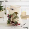 Decoraciones de mesa navideñas de espuma transfronterizas con hojas verdes, piñas, alces rústicos, figuras de muñeco de nieve y arreglos de escena