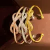 Pulseira de personalidade da moda europeia e americana sem marca, com abertura em forma de 8 e C, com diamantes, material de latão