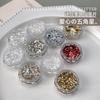 Accesorios de lentejuelas para decoración de uñas, recién llegados, estilo japonés, parche de decoración de uñas con forma de estrella de cinco esquinas y amor blanco y plateado.