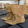 Temporada del Primer Encuentro: Botas de bruja con cordones y punta fina para mujer, nuevo estilo 2026, botas de cuero de pierna ancha, tacones de aguja, botas ajustadas para uso en exteriores