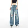 Jeans Rotos Retro Americanos para Mujer 2025 Tendencia Nuevo Holgado Adelgazante Recto Casual de Pierna Ancha
