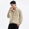 Camisa de Trabajo Rayada Estilo Old Money para Hombre, Versátil Holgada Casual Estilo Americano Camisa Nueva de Primavera
