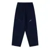 Sudadera con Capucha Azul Marino de Estilo Americano Funcional con Costuras Visibles y Corte Curvo, Pantalones Deportivos Minimalistas de Calle con Costuras Visibles