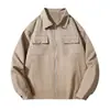 Chaqueta de otoño Enbu para hombre, estilo ropa de trabajo, color liso, elegante y moderna, casual, versátil, corte holgado, abrigo para hombre estilo coreano