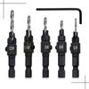 Ventas Directas de Fábrica Mango Hexagonal Carpintería Broca Avellanada Taladro Eléctrico Herramienta de Punzonado Avellanado Juego de Brocas Integradas Broca para Carpintería