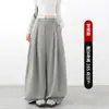Pantalones de traje azules plisados de pierna ancha para mujer, nueva colección otoño 2026, de cintura alta, corte holgado, adelgazantes, adecuados para figuras petite, diseño deportivo de pierna curva