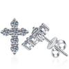 Brincos Cross-border S925 Sterling Silver Simples Coreano Cruz Moissanite Brincos D Cor 36 Brincos Moissanite Mulheres