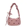 Bolsa de Axila Feminina de Alta Qualidade com Laço, Nova Moda Coreana Primavera 2026 Pequena Bolsa Quadrada, Bolsa de Ombro Simples Casual