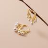 Pendientes Nalan S925 de plata con perla sintética y hebilla de nube, estilo étnico, con personalidad dulce, M02307
