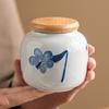 Latas de té de cerámica repujada pintadas a mano tamaño pequeño portátiles latas vacías almacenamiento latas de té latas selladas latas a prueba de humedad latas de almacenamiento de té