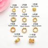 Accesorios DIY Cuentas Espaciadoras de Corona Incrustadas con Turquesa Anillos Corredizos, Joyería Antigua Dorada, Cuentas Sueltas de Perla de Imitación