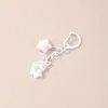 Llavero de Conejo Estrella de Cinco Puntas Creativo DIY Aleación Cabeza de Conejo Decoración de Bolsa para Auriculares Cadena Colgante para Mochila Teléfono Móvil