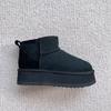 Botas de Nieve para Mujer de Color Sólido Mini de Piel de Oveja Integrada de Suela Gruesa Nuevas Zapatillas de Algodón para Aumentar la Altura Engrosadas y con Forro Polar Mismo Estilo Zapatos para Mujer