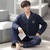 Pijama para Hombre Pijama de Hombre Otoño e Invierno Algodón Puro Manga Larga Engrosado Cálido Algodón de Aire Algodón Laminado Traje de Casa de Invierno
