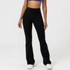 Calças Flare Esportivas Fitness Forradas com Lã Cintura Alta Levanta Bumbum Quentes para Yoga Outono e Inverno Sensação de Pele Nu Casual Super Modeladoras Calças Levanta Bumbum