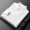 Suéter de invierno grueso y cálido de punto waffel con media cremallera blanca para hombre, suéter de manga larga con solapa.