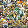 60 Peças de Adesivos de Veículos de Engenharia de Desenho Animado à Prova d'Água para Crianças Conjunto Criativo de Adesivos para Decoração de Caderno de Manuais DIY Atacado