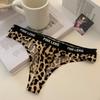 Proud Wildcat * Roupa íntima feminina sexy de leopardo, respirável, de cintura baixa e sem costura, com estampa de leopardo europeia e americana, de seda gelo, simples e oca