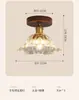 Luz de Pasillo, Luz de Pasillo, Lámpara de Techo China de Nogal y Latón de Lujo Ligero, Luz de Entrada y Balcón Estilo Retro Wabi-Sabi